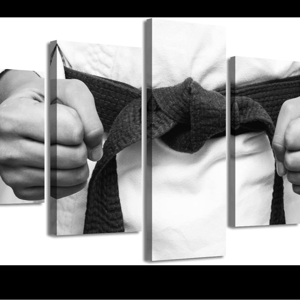 Black and white martial arts wall art